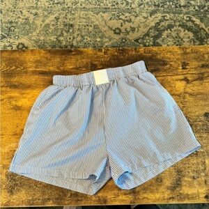 Striped boxer style shorts
